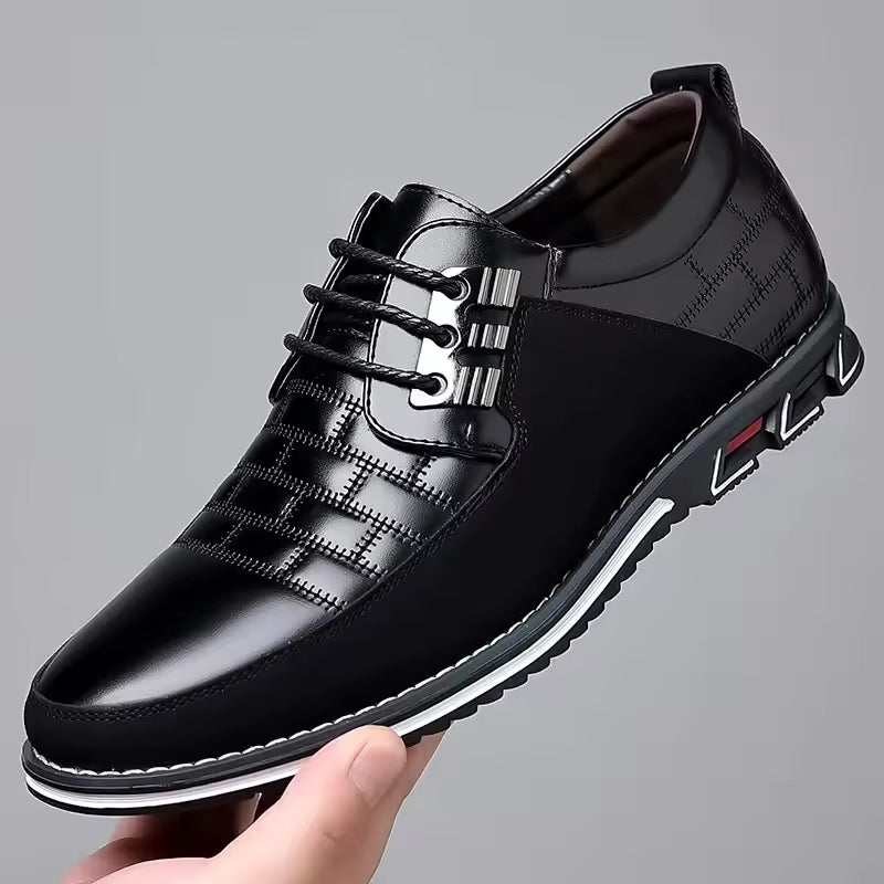 Orsten brown full-grain leather dress shoes with premium stitching and performance sole