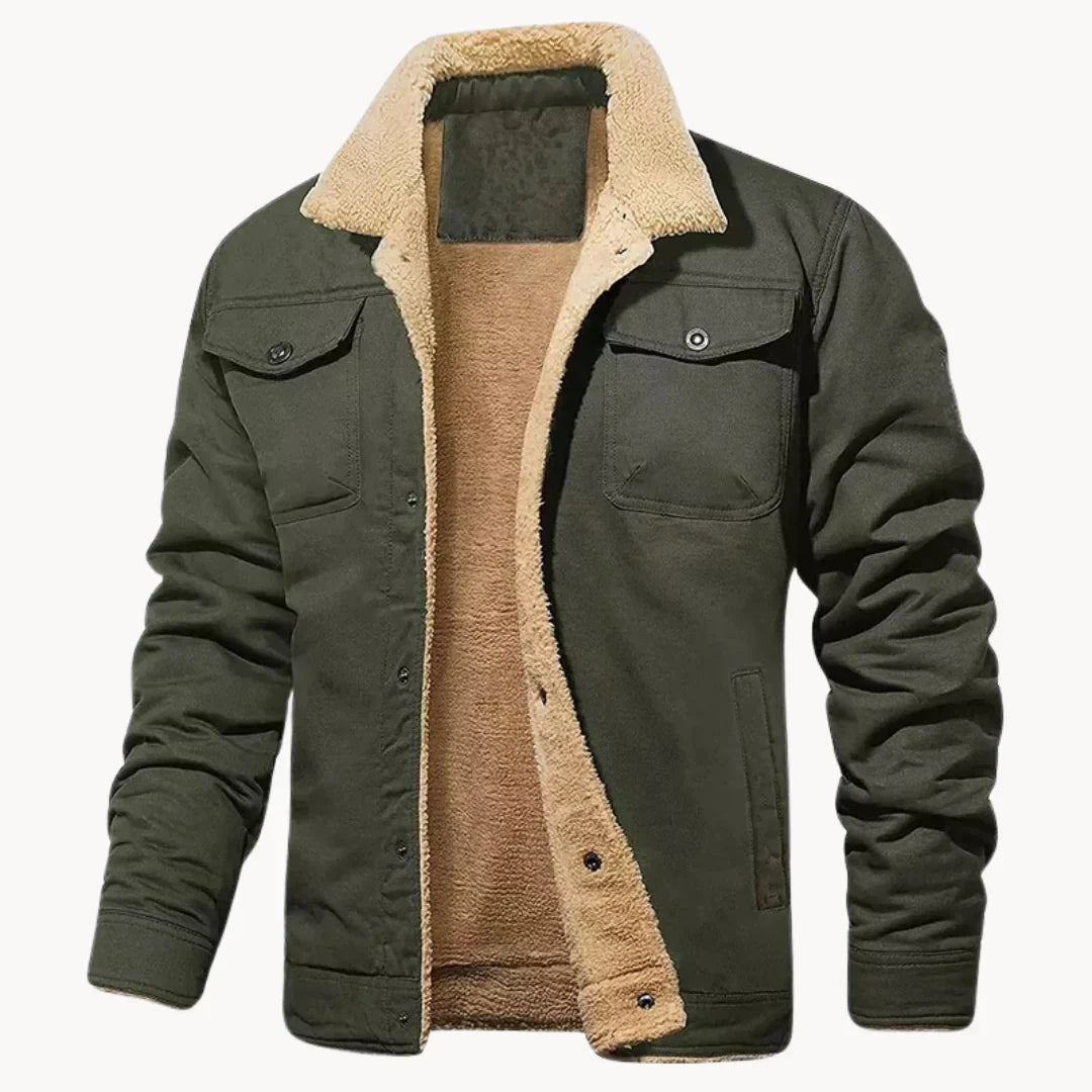 Men's black modern bomber jacket with sleek silhouette and premium insulated lining