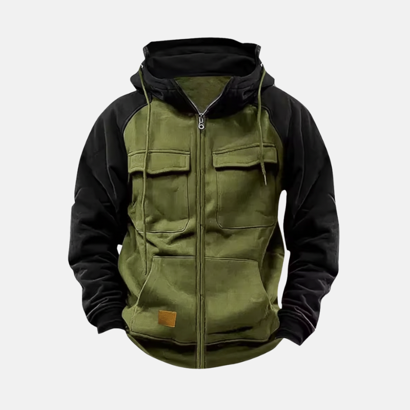 Men's relaxed fit pullover hoodie knit blend hip-length silhouette with drawstring hood casual athleisure