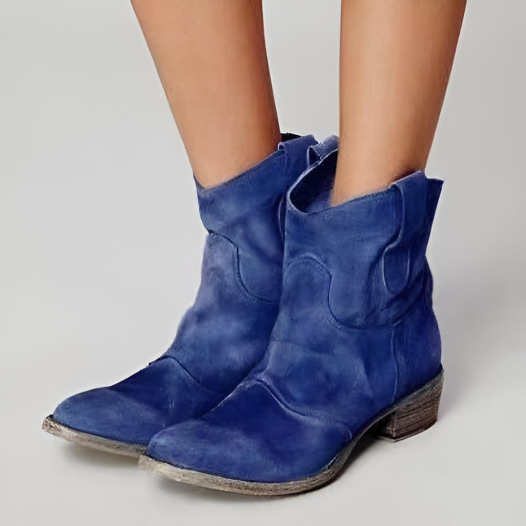 Mari chic brown suede ankle boots sleek silhouette leg-lengthening everyday elegant style