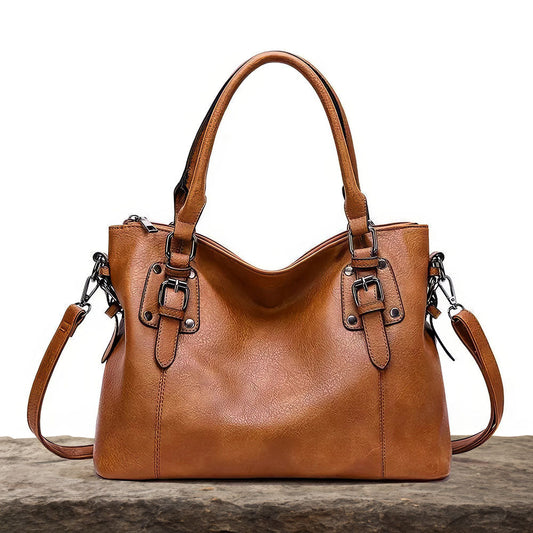 Sarah - Vegan Leather Structured Shoulder Bag - Wavlynn