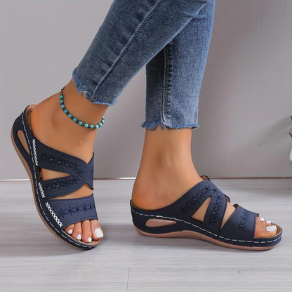Women's comfort cushioned sandals with ergonomic comfort support and cushioned footbed for daily comfort
