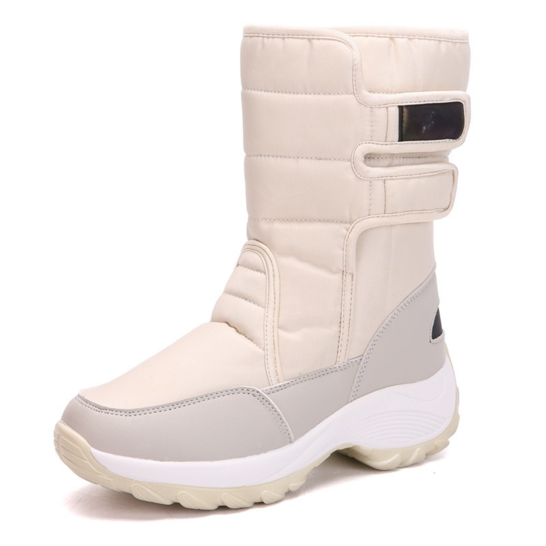 Women's slip-on ankle boots with cozy faux fur cuff trim, PU upper, everyday winter style