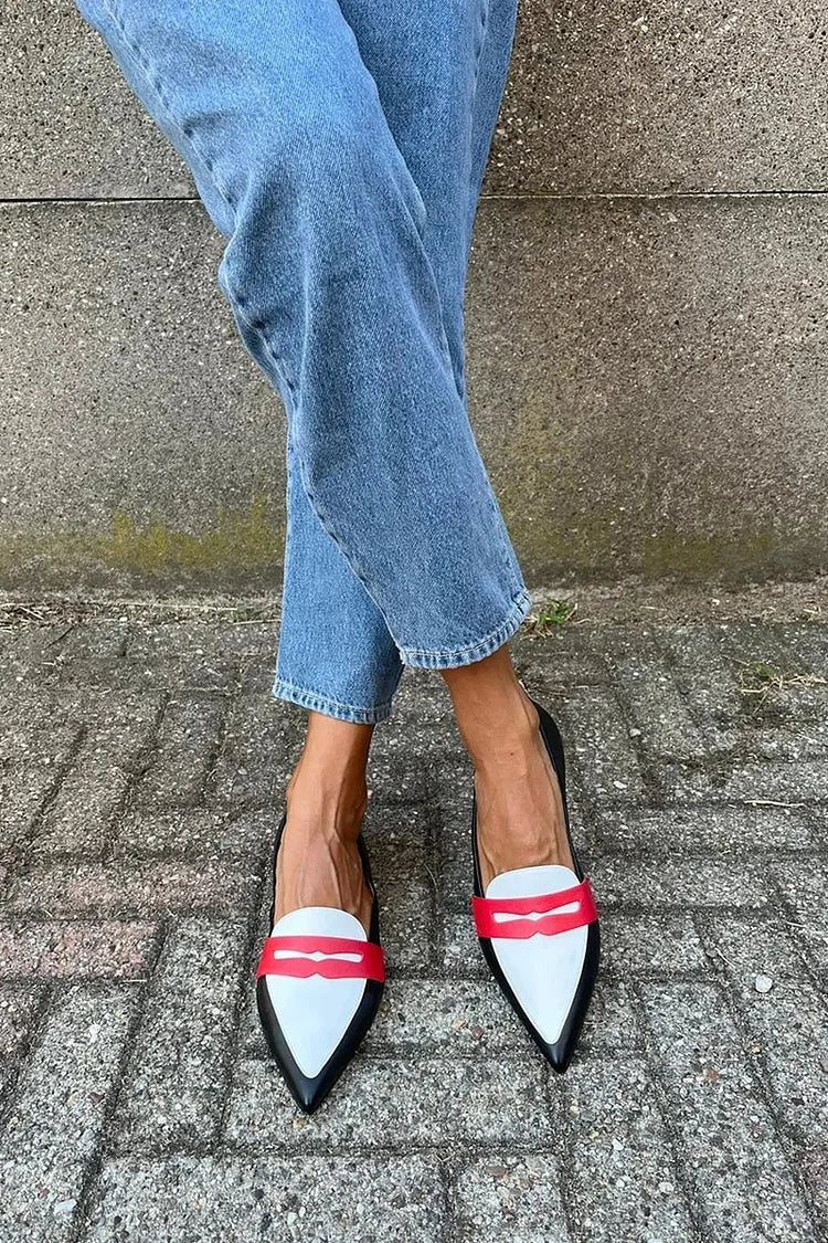 Two-tone sandals with contrasting color straps, sleek supportive design for casual and dressy outfits