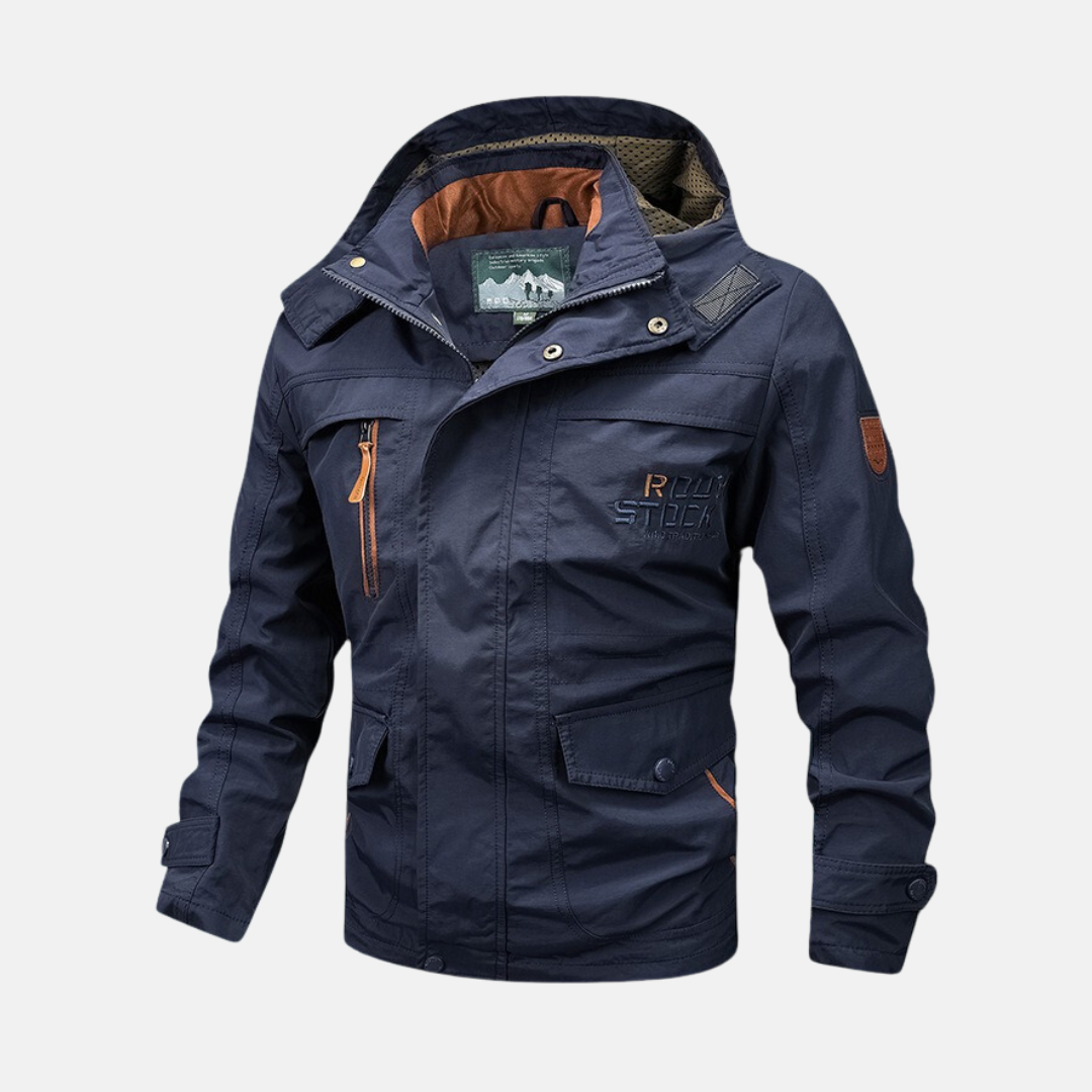 Wavlynn Nordisk men's loose fit windproof jacket in neutral tone with water resistant shell