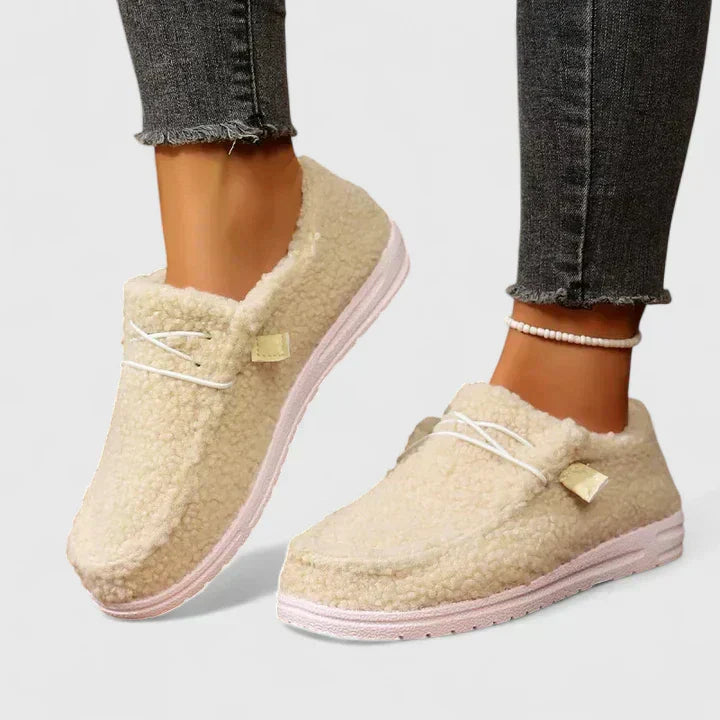 Hana orthopedic loafers in neutral tones, feminine slip-on style with cushioned ergonomic footbed