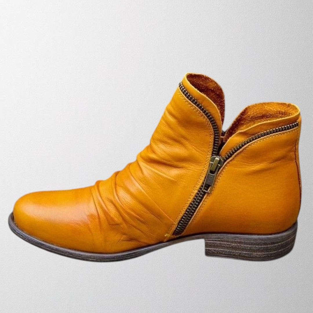 Black comfort ankle boots sleek mid-calf cut with supportive contoured sole for all-day comfort