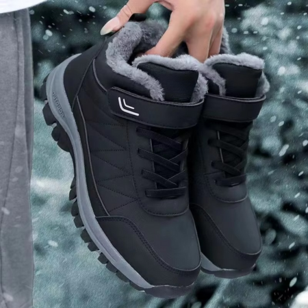 Men's waterproof velvet winter boots by Wavlynn with warm lining for snow and outdoor trekking