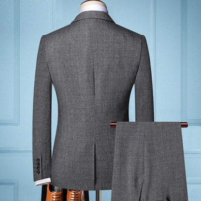 Grey herringbone tweed three-piece suit straight fit Peaky Blinders Thomas Shelby style