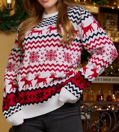 Little Snowflake Christmas Sweater – festive white knit pullover with snowflake pattern holiday design