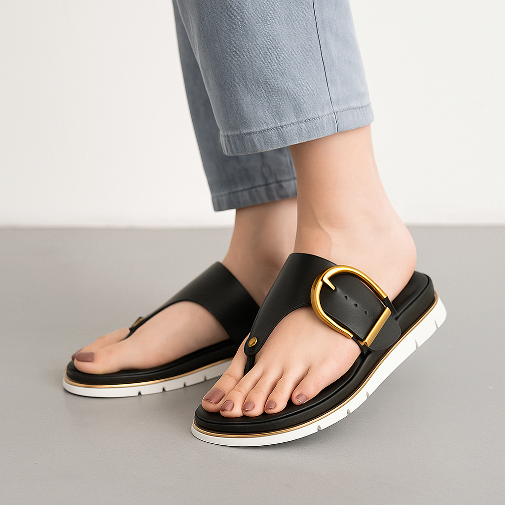 Sage women's sandals in neutral tones with plush cushioned insole for all-day comfort
