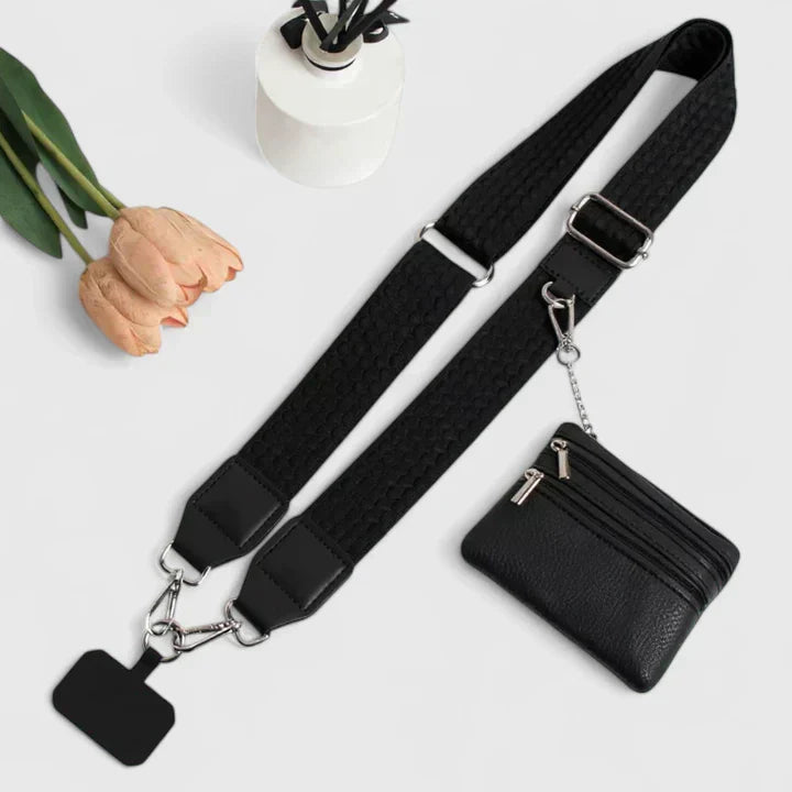 Delyora elegant phone holder bag adjustable strap compact pocket stylish travel accessory