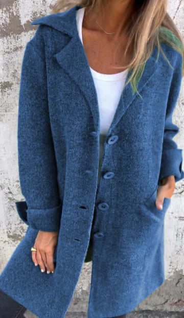 Margaret button-down jacket in classic felt-like texture, lightweight quilted finish with modern structured silhouette