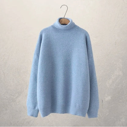 Mint green oversized turtleneck sweater unisex cozy knit relaxed fit for work or casual wear