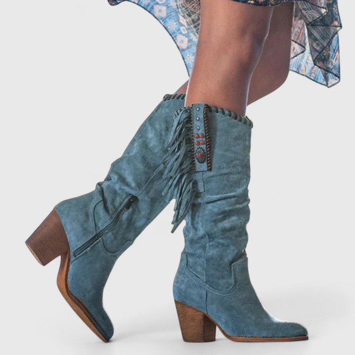 Zoey comfort boots for women in neutral tone, supportive arch design with stylish feminine silhouette