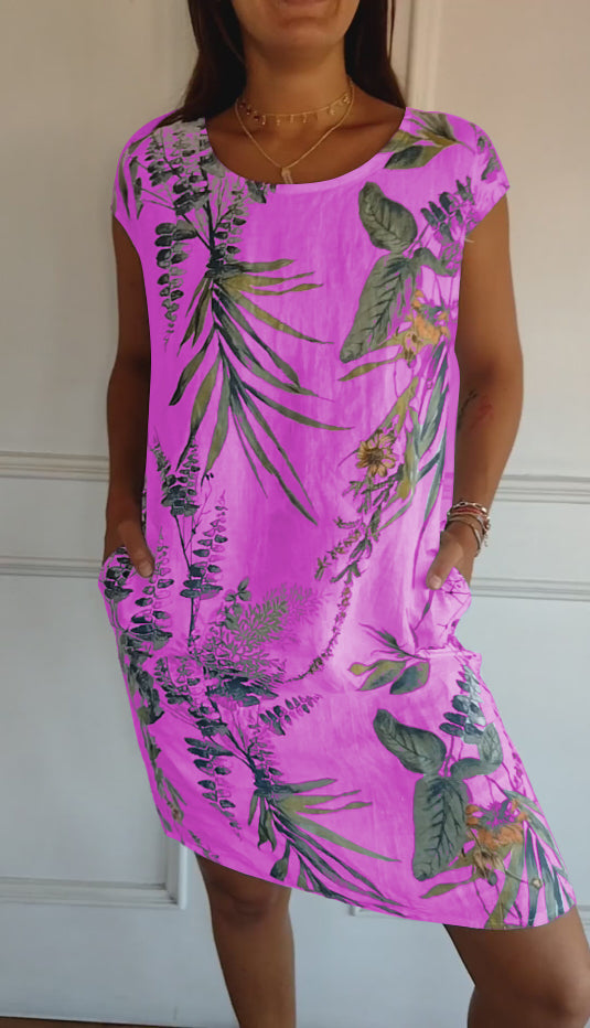 Marilyn™ comfortable round neck dress in elegant style, soft breathable fabric for all-day wear