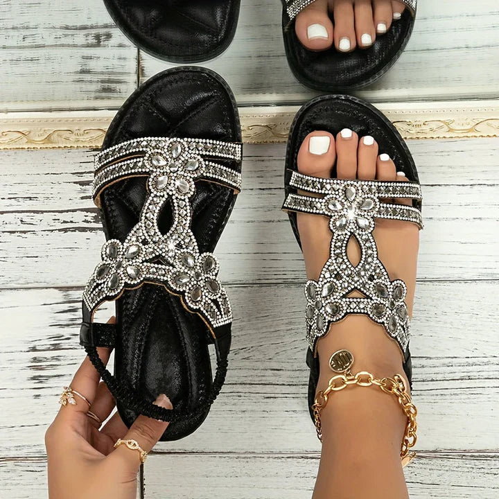 Thea women's boho cushioned sandals with comfort support and artisanal detailing
