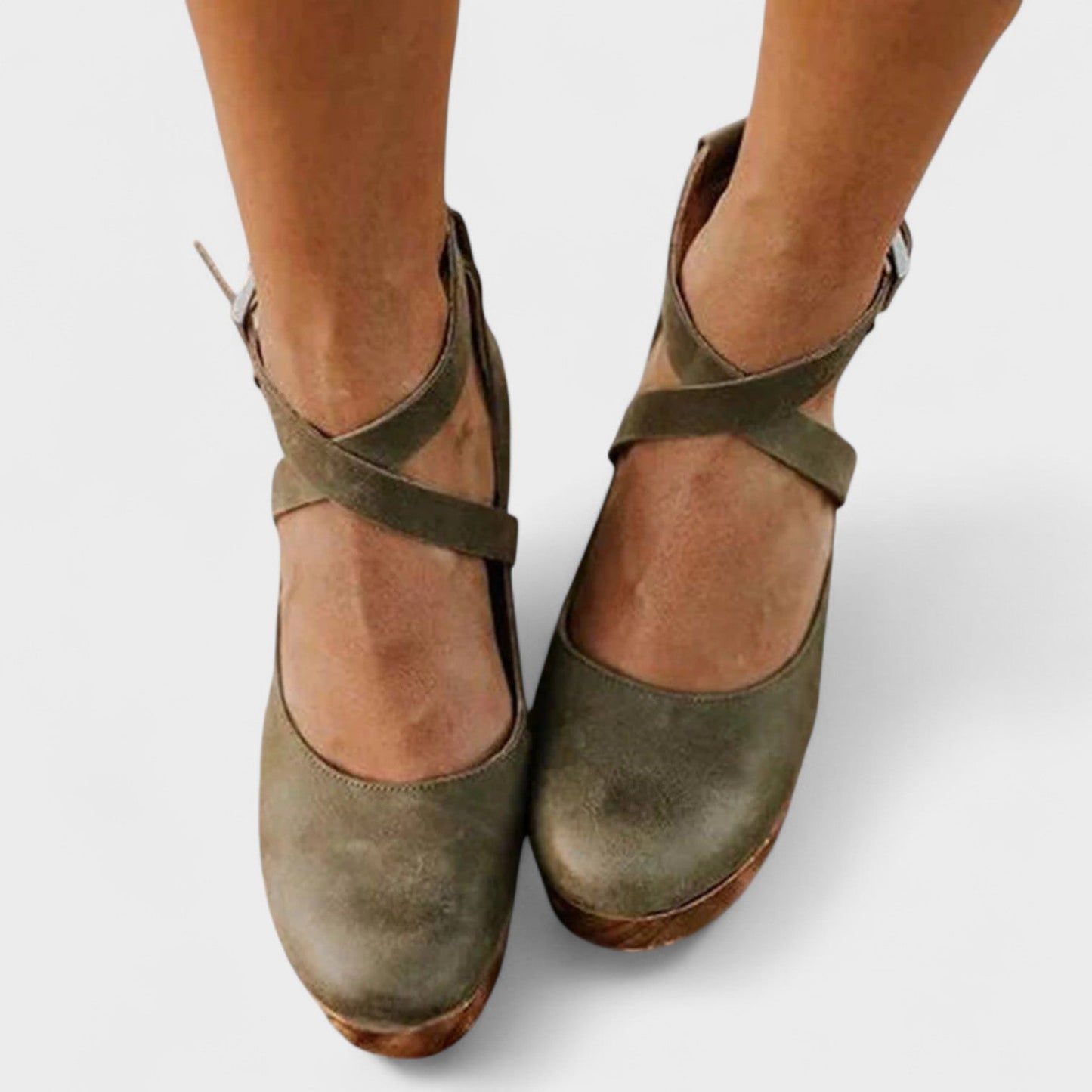 Women's beige comfort flat sandals with cushioned footbed and elegant open-toe design