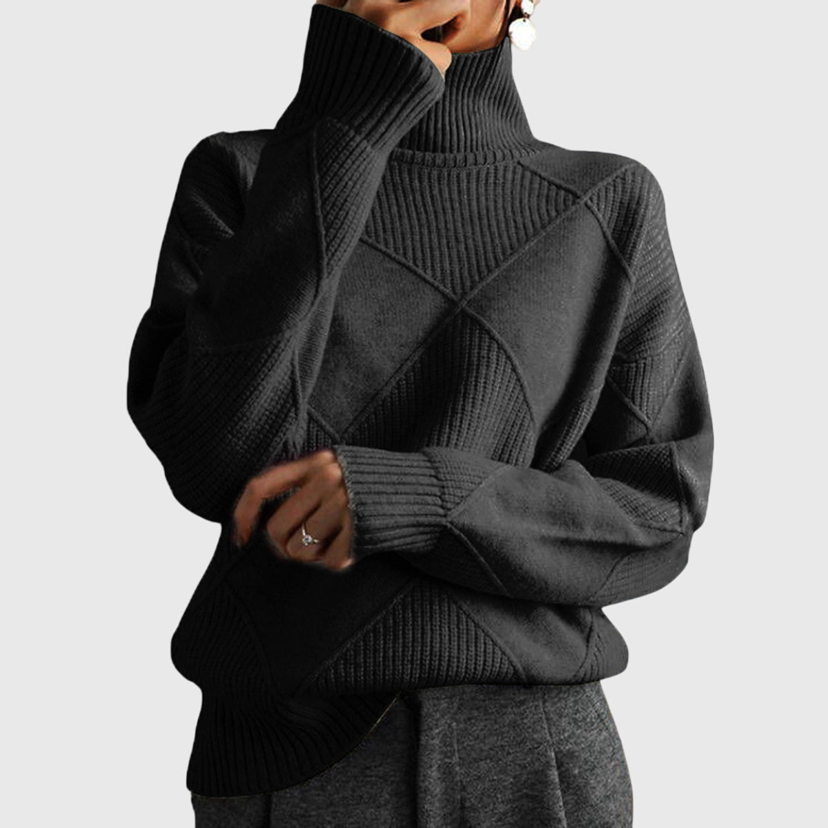 Avery classic turtleneck sweater cozy chic high-neck design perfect for layering