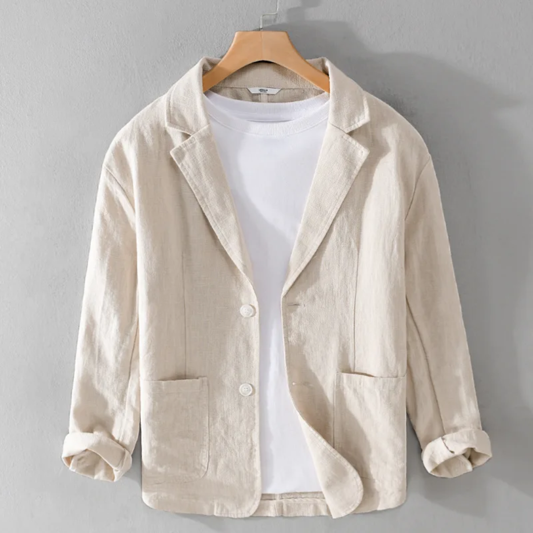 Jackson Essential relaxed-fit linen jacket in deep rich tones, individually dyed for a unique finish