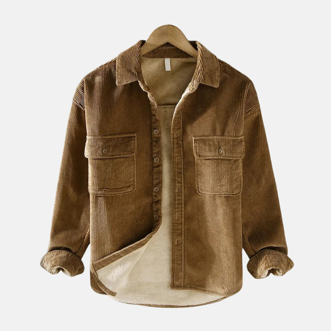 Wavlynn men's corduroy jacket relaxed fit button front with chest pockets in cozy casual style