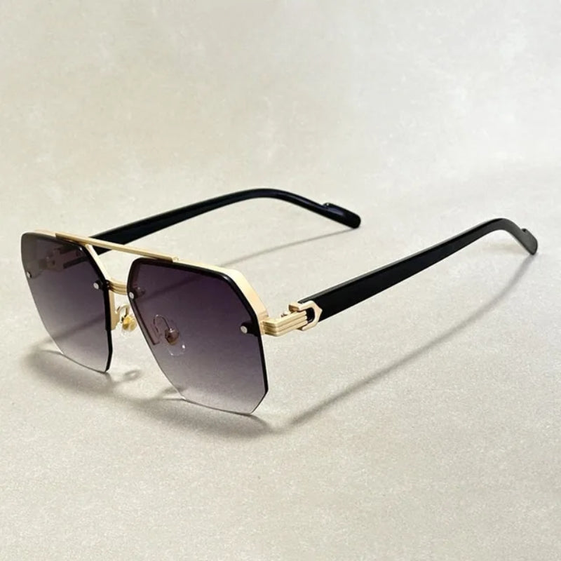 Varyn geometric sunglasses with gradient lenses, UV400 protection, and anti-glare impact-resistant frames