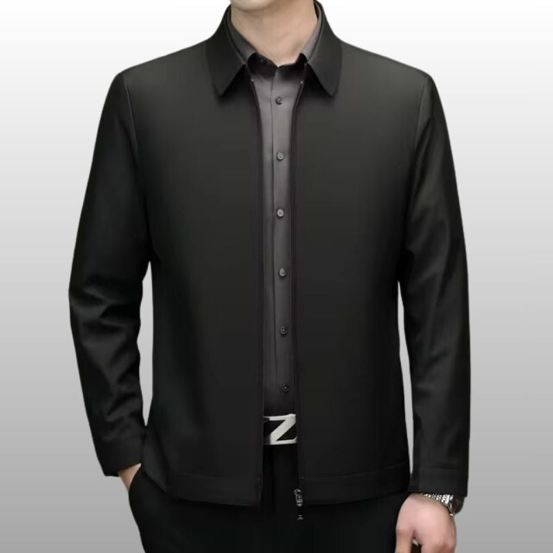 White lightweight tailored jacket with wrinkle-free fabric and refined professional cut