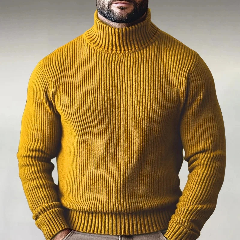 Arden Row ribbed knit turtleneck sweater tailored fit versatile mock neck layering piece