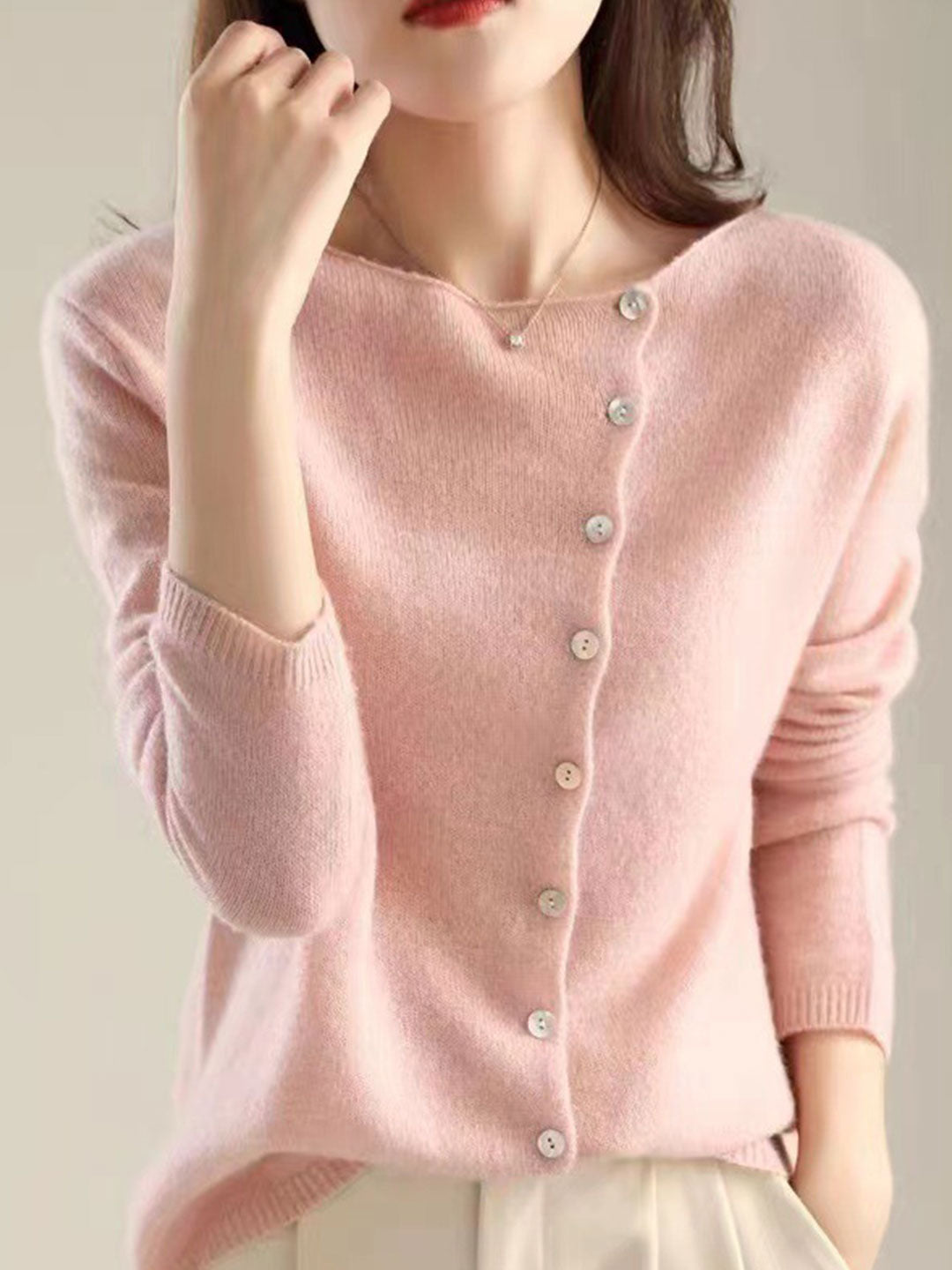 Lilou™ women's elegant cozy cardigan flowing relaxed silhouette soft knit wrap style