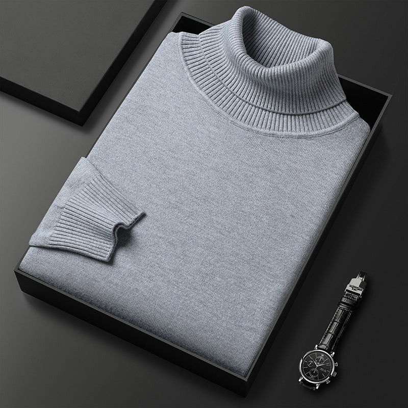 Mason Ford ivory cashmere blend turtleneck sweater lightweight structured neckline slim fit