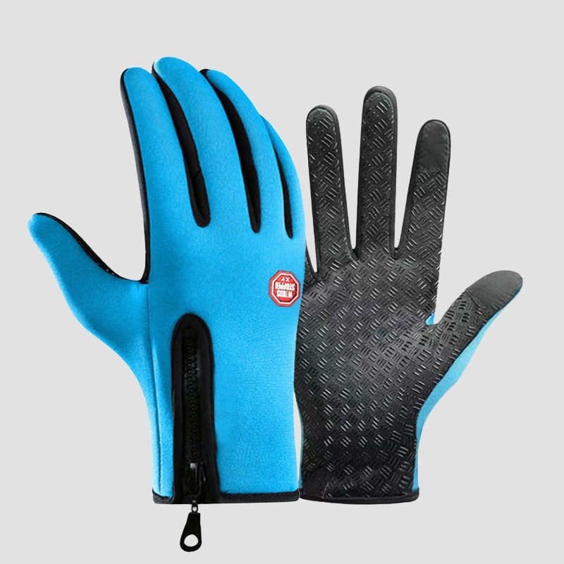 Vento black waterproof winter gloves with touchscreen-compatible fingertips and full-grip dexterity