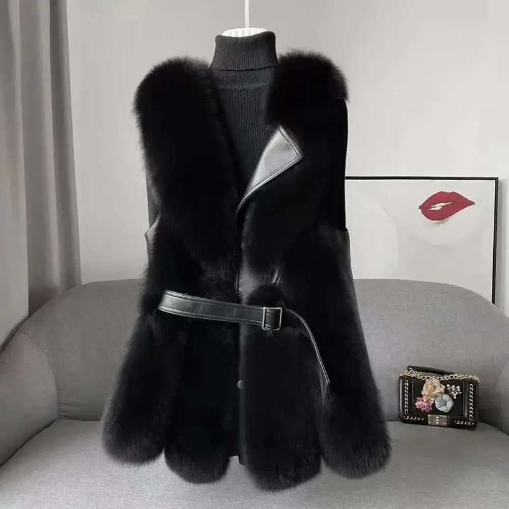 Amelia faux fur vest relaxed fit layering piece in premium plush fabric for effortless style