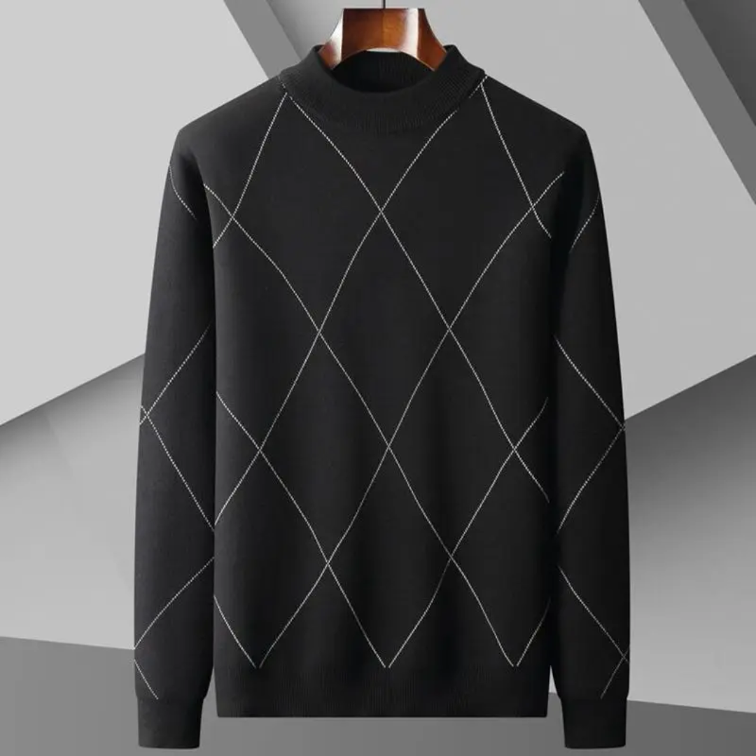 Steven diamond-knit cashmere sweater lightweight breathable premium neutral tone versatile elegant style
