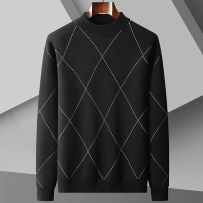 Steven diamond-knit cashmere sweater lightweight breathable premium neutral tone versatile elegant style