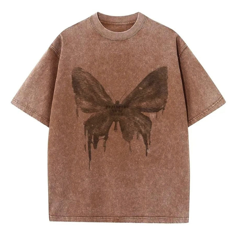 Ryker oversized acid wash white cotton t-shirt with edgy heavy-duty 240g fabric and unique distressed finish