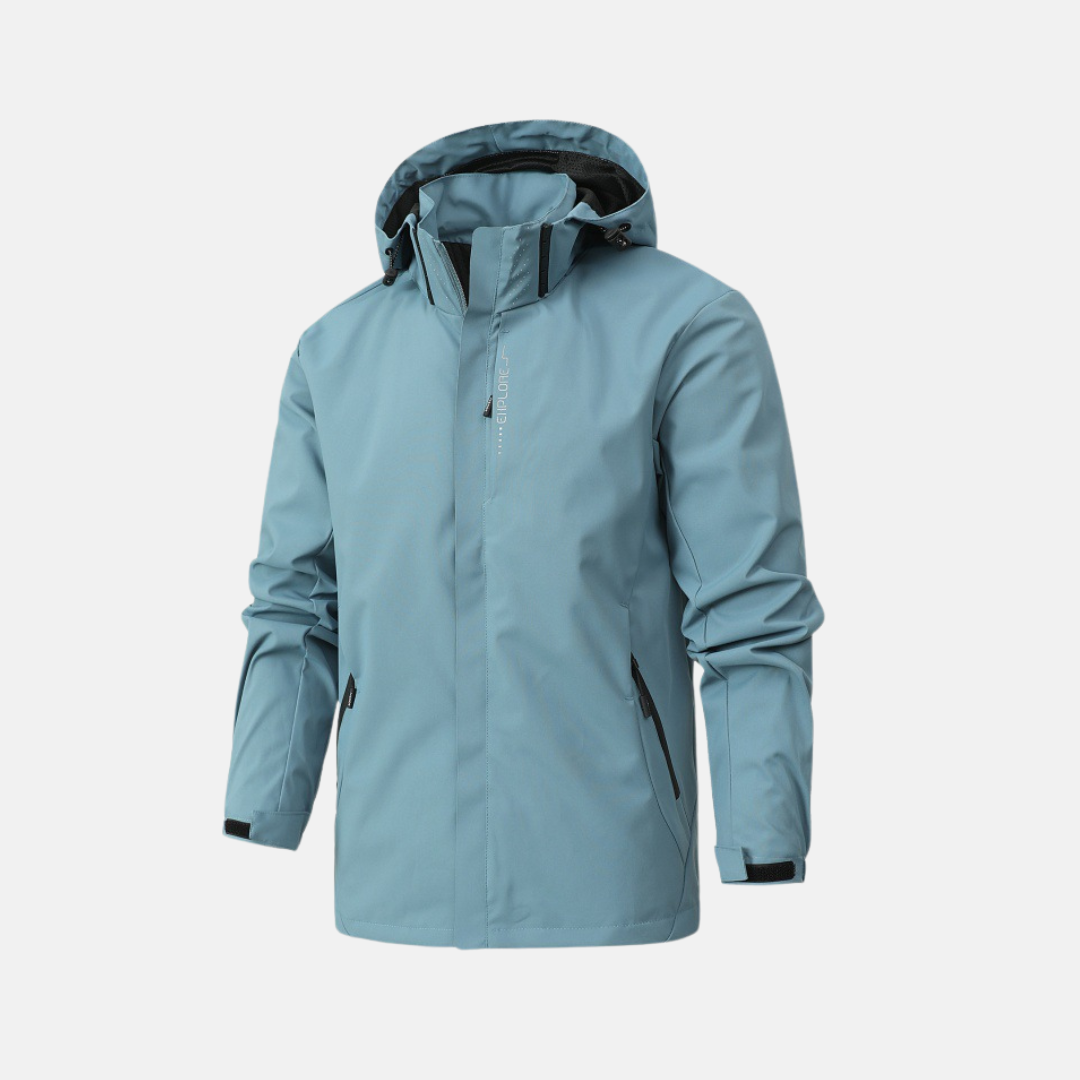 Men's weather-resistant outdoor jacket regular fit with adjustable hood and cuffs by Wavlynn