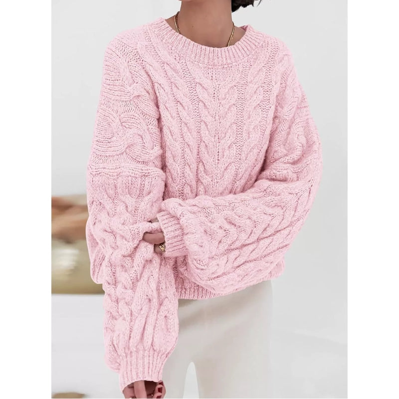 Cozora oversized chunky knit sweater in cozy neutral tones with relaxed drape for fall
