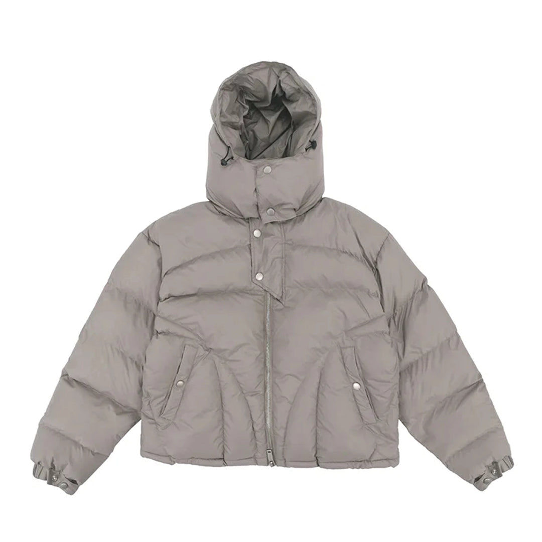 Terra Down Puffer jacket cotton shell lightweight insulation zipper snap-button closure fall outerwear