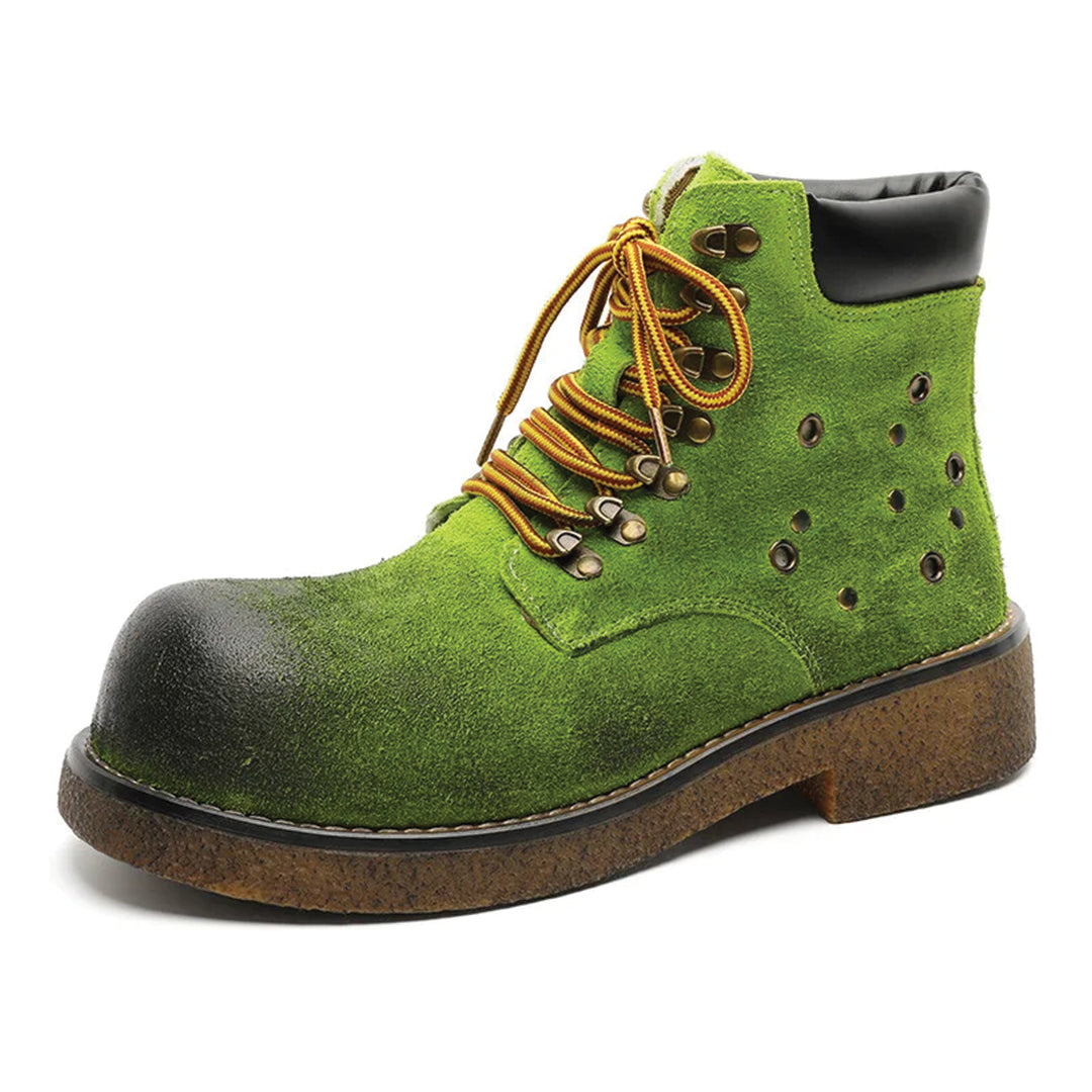 Havoc suede boot in burnished finish, ankle-height silhouette with cushioned collar for everyday wear
