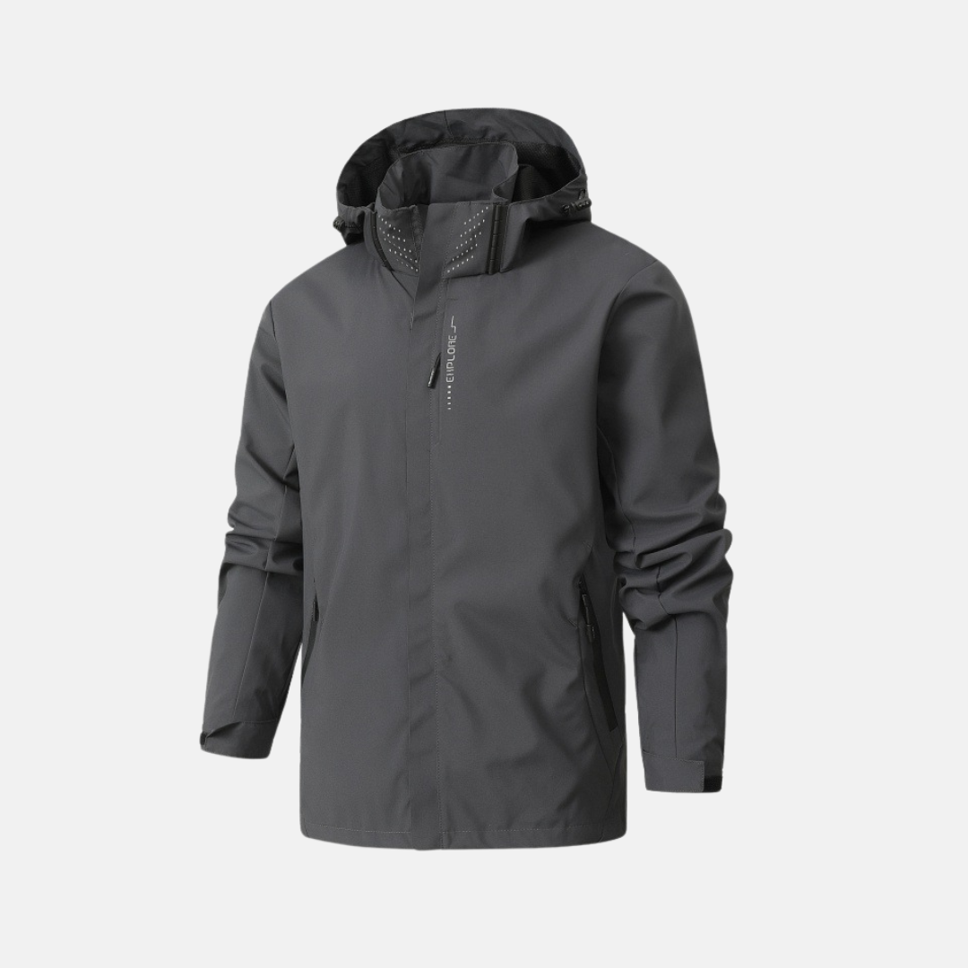 Men's weather-resistant outdoor jacket regular fit with adjustable hood and cuffs by Wavlynn