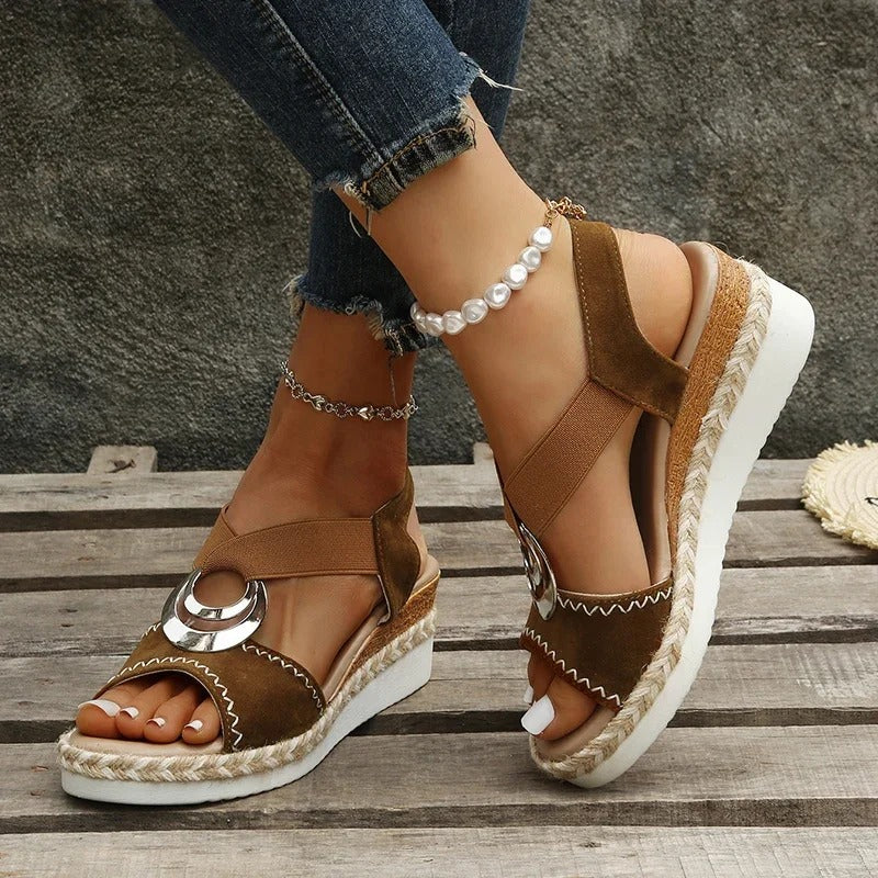 Women's comfort adjustable sandals with cushioned sole and supportive arch design for elegant comfort
