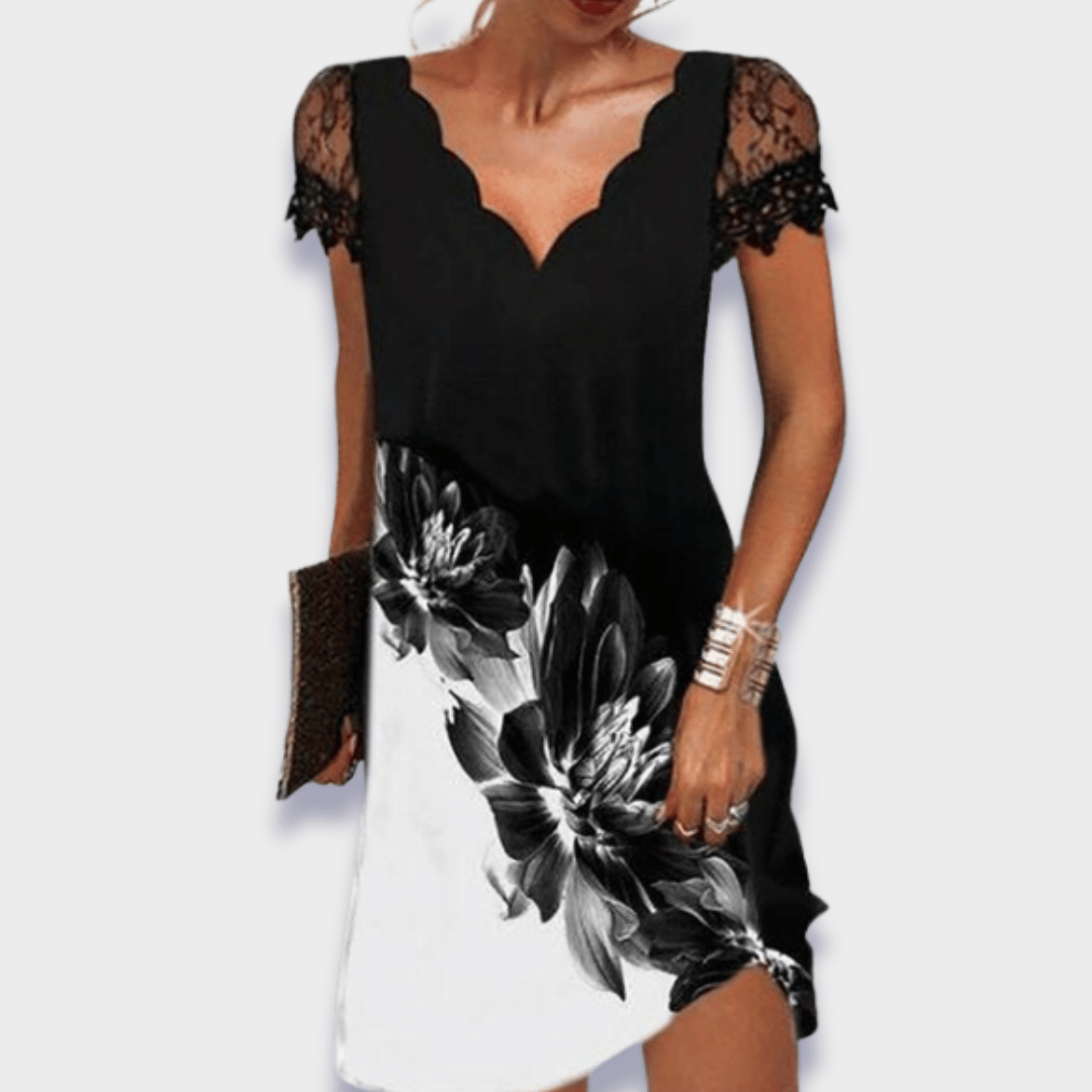Women's black elegant evening dress with tummy control structured silhouette for a flattering feminine fit