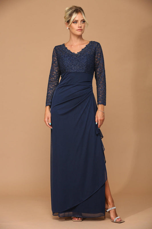 Long Sleeve Formal Mother of the Bride Evening Gown Sale - Wavlynn