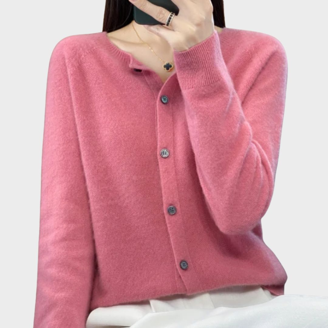 Bella™ relaxed-fit stylish cardigan in premium fabric with breathable soft texture for layering