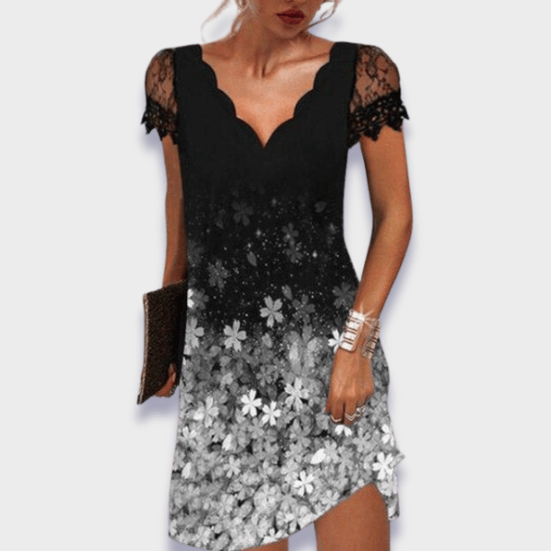 Women's black elegant evening dress with tummy control structured fit and graceful silhouette