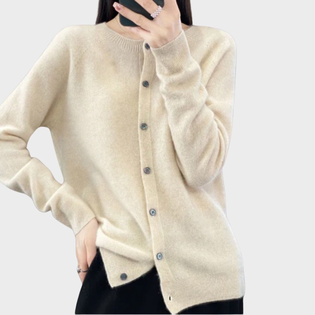 Bella™ stylish women's cardigan relaxed silhouette premium breathable fabric timeless elegant layering piece