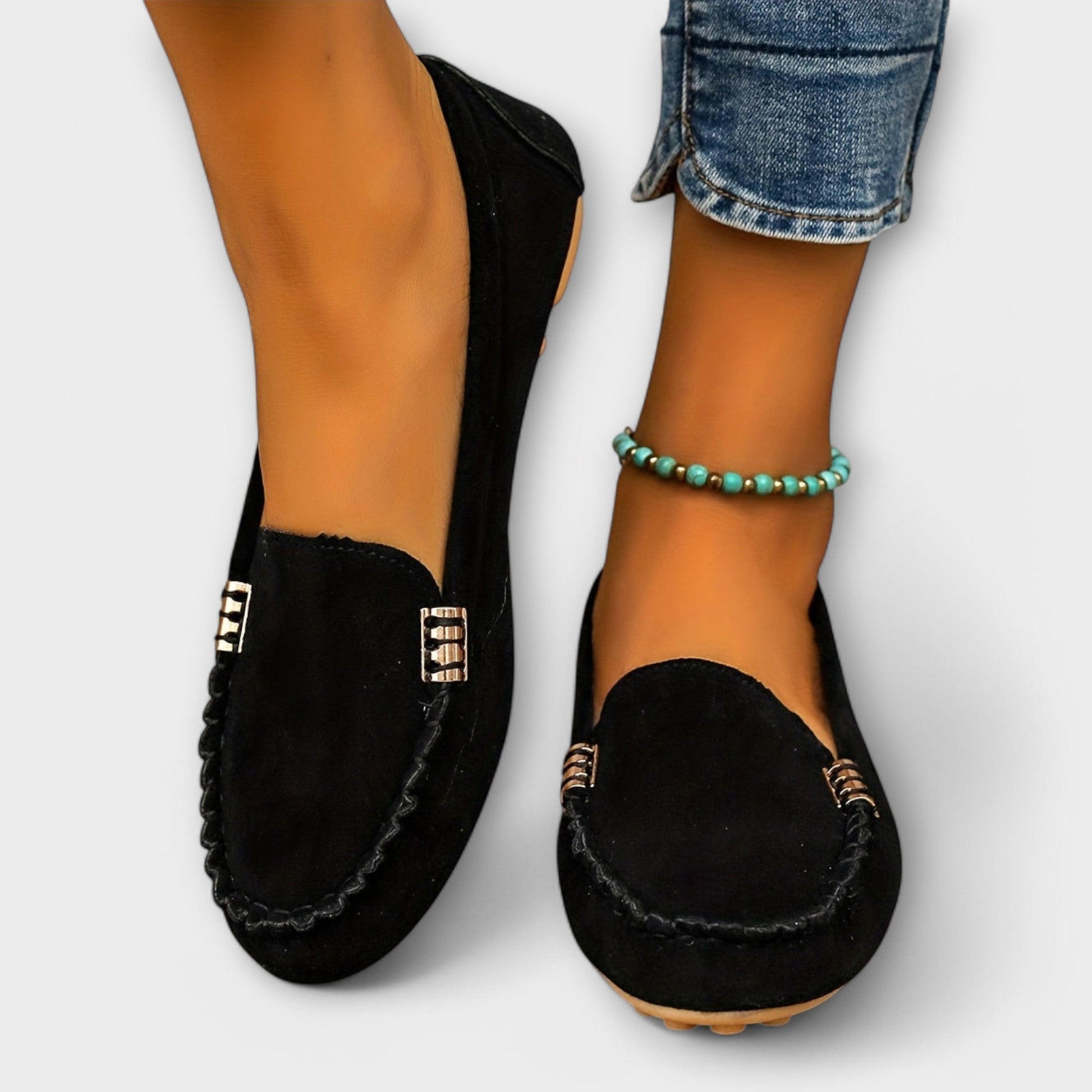 Haley™ women's moccasin slip-on shoes with signature moc stitching, lightweight flexible casual design