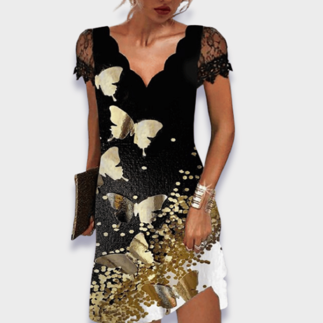 Women's elegant tummy control evening dress in classic silhouette with flattering structured fit