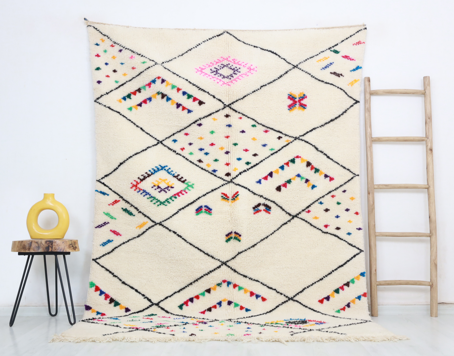 Mizran Beni Ourain Rug 5'5" x 7'6" - Wavlynn