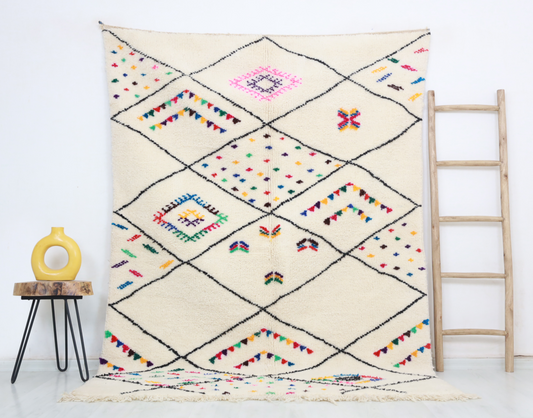 Mizran Beni Ourain Rug 5'5" x 7'6" - Wavlynn